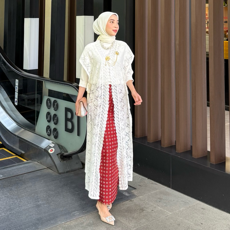 Vest brokat || Outer Brukat || long outer || baju kondangan || Lace Brokat