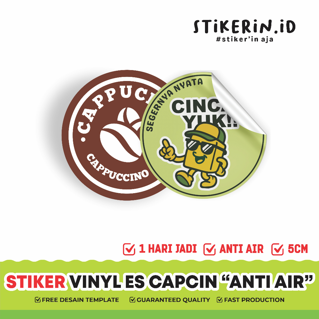 

( A3+ ) READY STOCK CETAK STIKER ES CAPCIN/STIKER TRANSPARAN/STIKER ES CUP ES CAPCIN