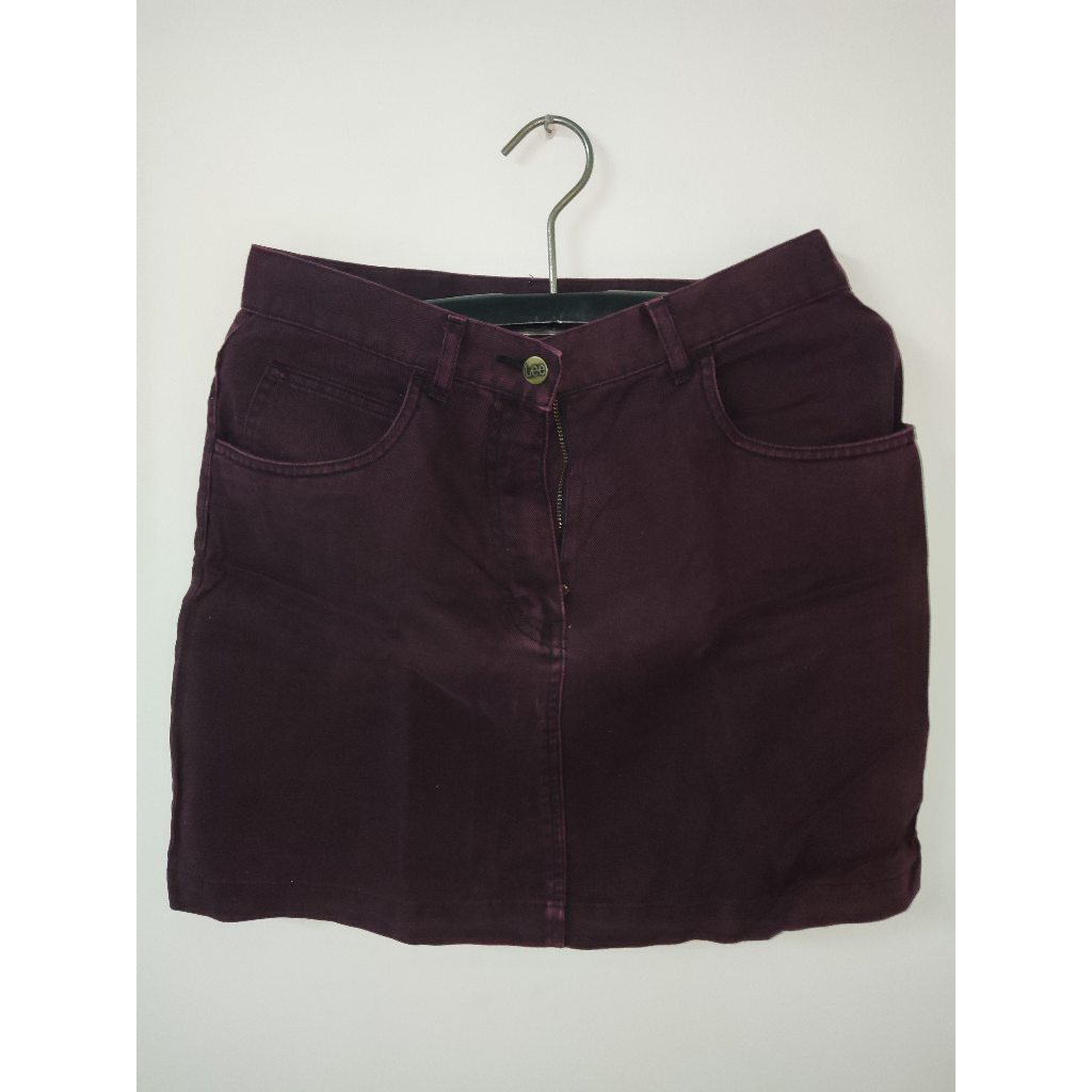 [PRELOVED] Lee Jeans Dark Purple Skirt - Rok Ungu Tua
