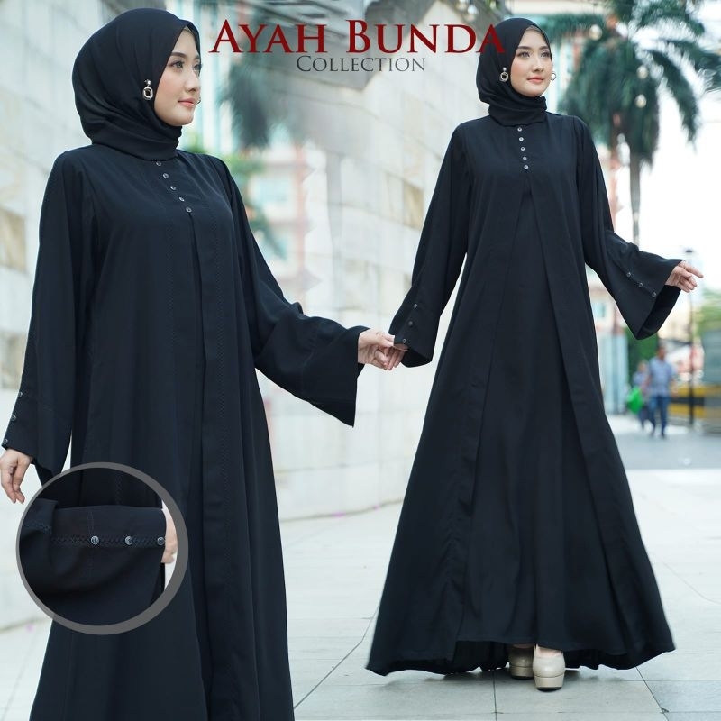 Gamis mewah briesta/gamis abaya/gamis jet black big size