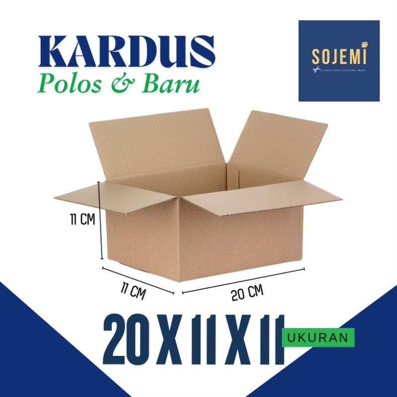 

Kotak Packing 20 x 11 x 11 | Kardus Polos | Kardus Baru 20x11x11 - SATUAN