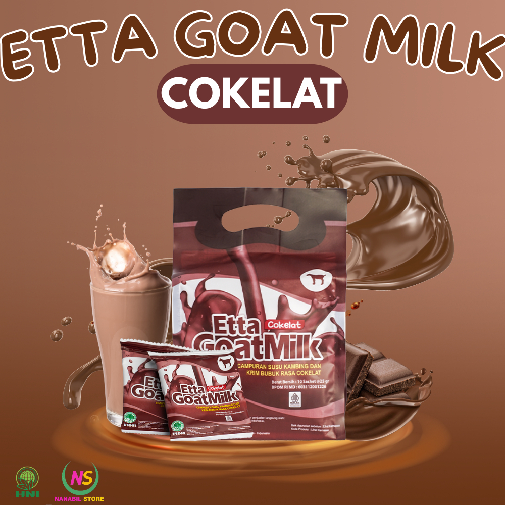 

ETTA GOAT MILK COKELAT HNI: Susu Kambing rasa Cokelat isi 10 Sachet