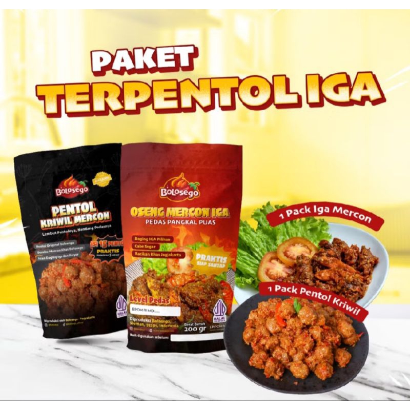 

PAKET TERPENTOL IGA - dapat 1 pack iga mercon dan 1 pack pentol kriwil