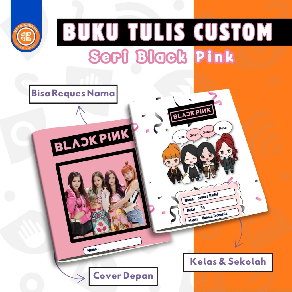 

Buku Tulis Custom Seri Black Pink
