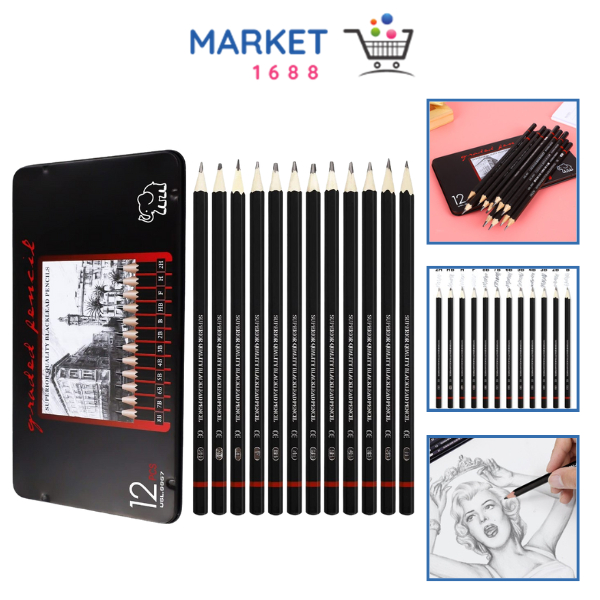 

Market1688 12 pcs Pensil Gambar Sketsa Set Lengkap 2H H F B HB 2B 3B 4B 5B 6B 7B 8B Charcoal Pencils Set Perlengkapan Lukis