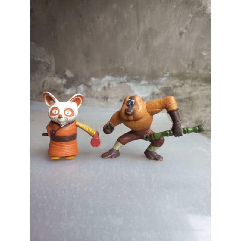 Mainan Figure Kungfu Panda 2 set dpt 2pc Master Shifu & Monyet Monkey Original McDonald