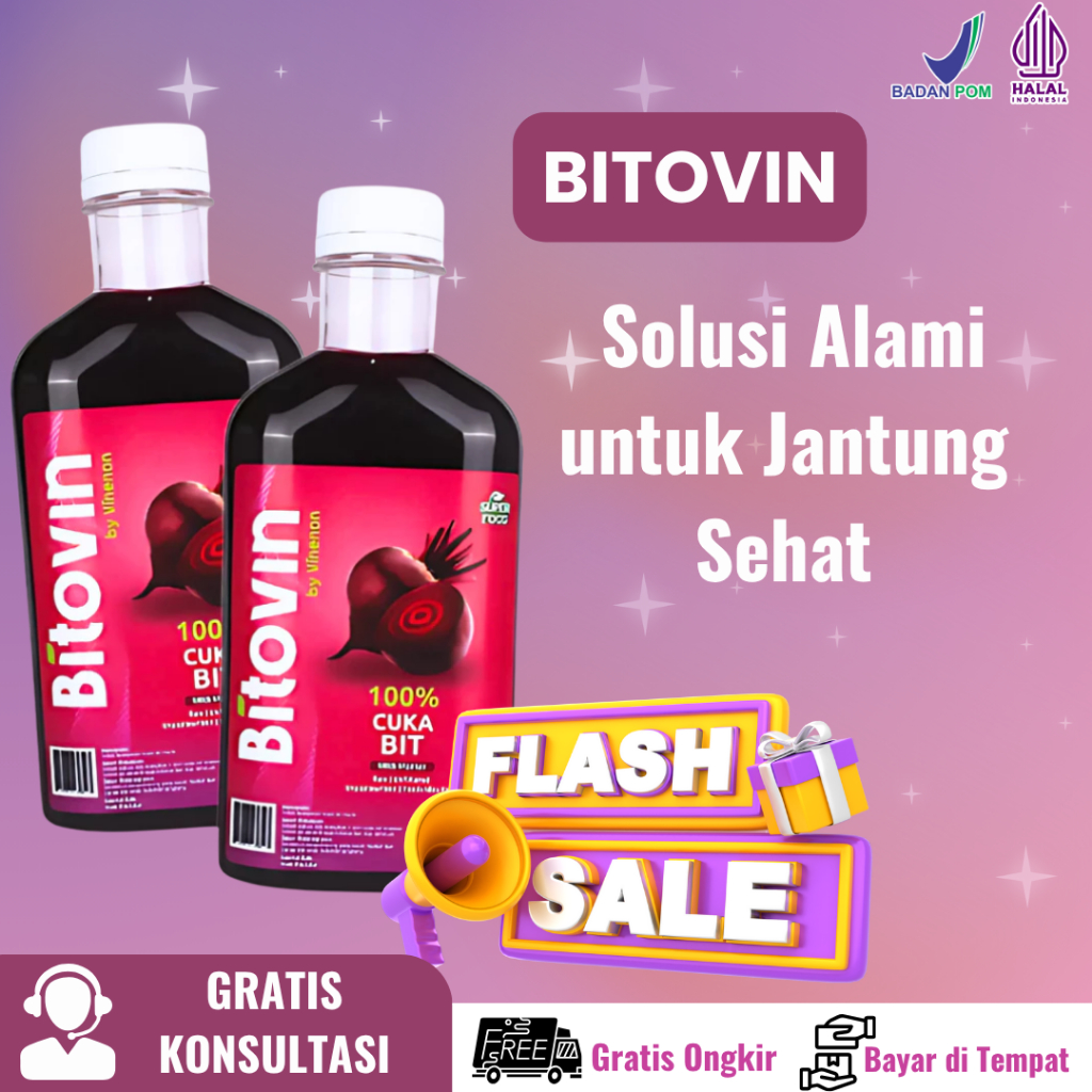 Paket 2 Botol Bitovin by Vinenon Cuka Buah Bit Jaga Jantung Tetap Sehat Turunkan Kolestrol Halal BPO