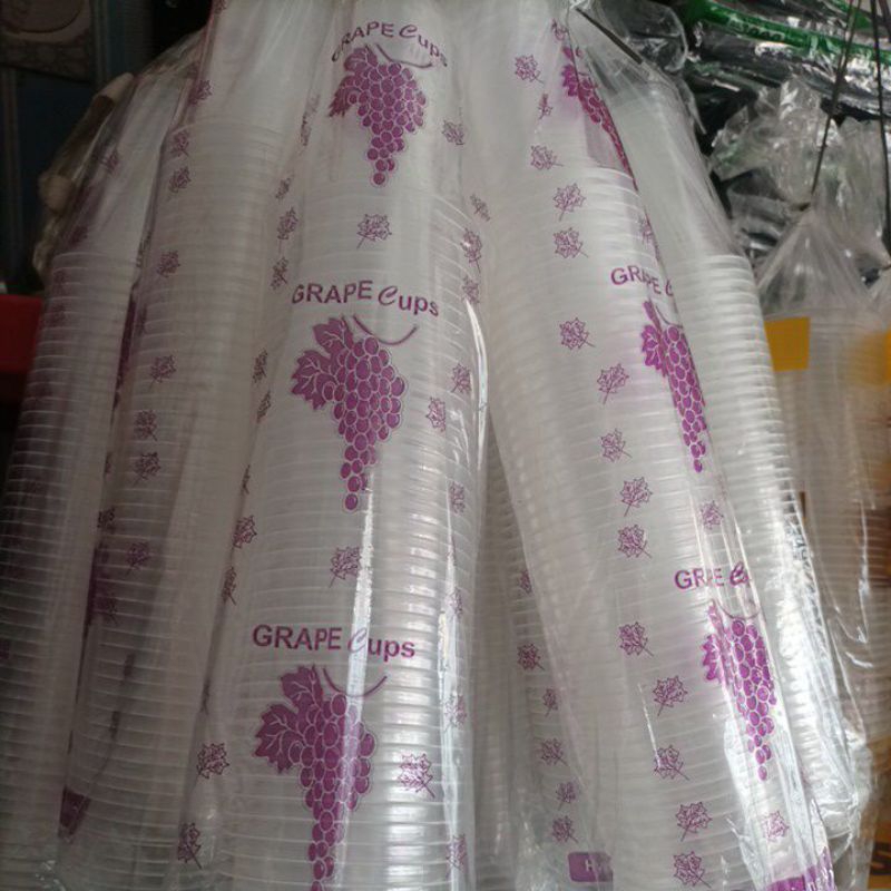 GELAS PLASTIK CUP KOPI MEREK ANGGUR 220ML ISI 50PCS