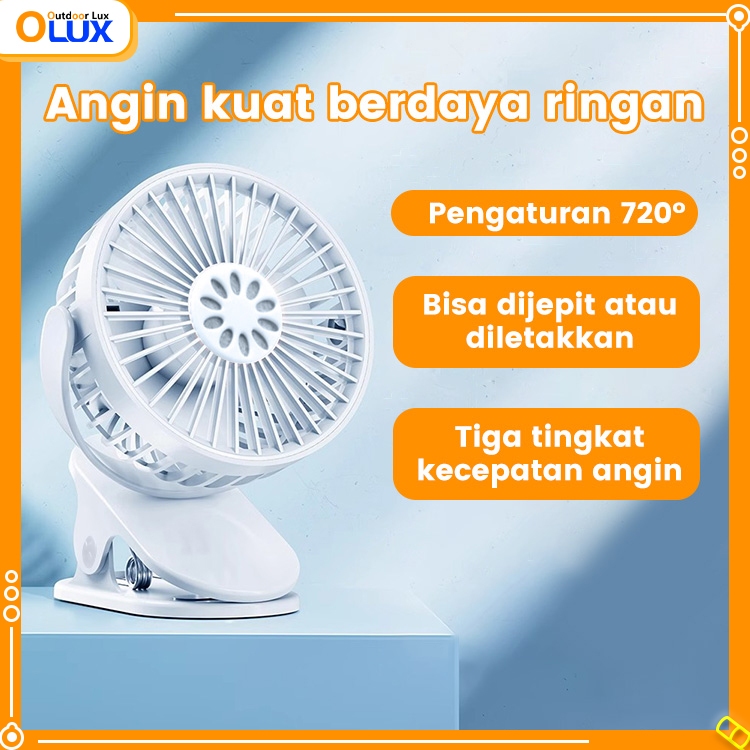 OLUX Kipas Angin Listrik Mini Usb Dapat Dijepitkan Dan Berdiri Untuk Mengisi Daya Kipas Kecil Meja A