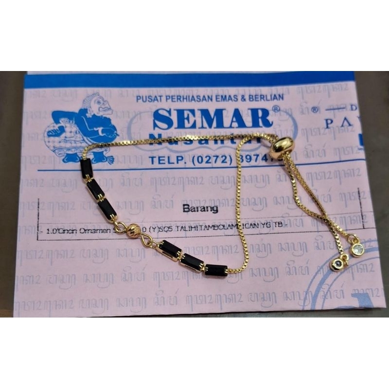 Gelang Serut Titanium Variasi Emas Mrican 0,1gr Semar Nusantara