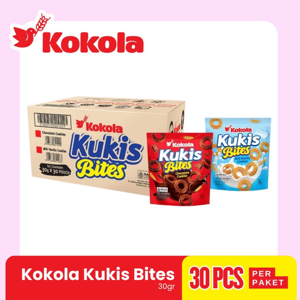 

Kokola Biskuit Kukis Bites (isi 30 per Dus) Cemilan Snack Kukis Manis