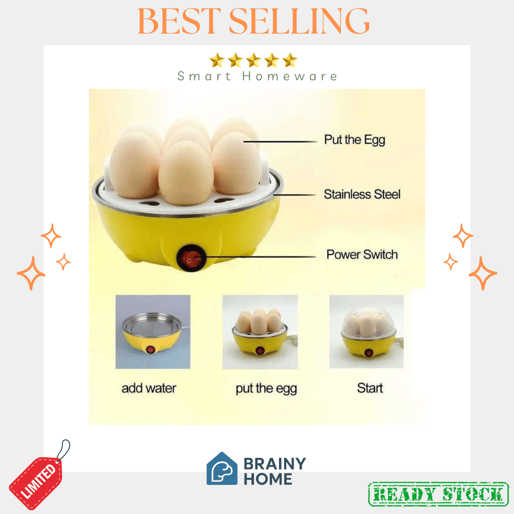 Alat Rebus Telur Otomatis Electric Egg Boiler - Brainy Home