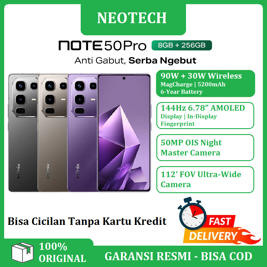 Infinix Note 50 PRO Ram 8/256GB - Bisa Cicilan Tanpa Kartu Kredit - Garansi Resmi