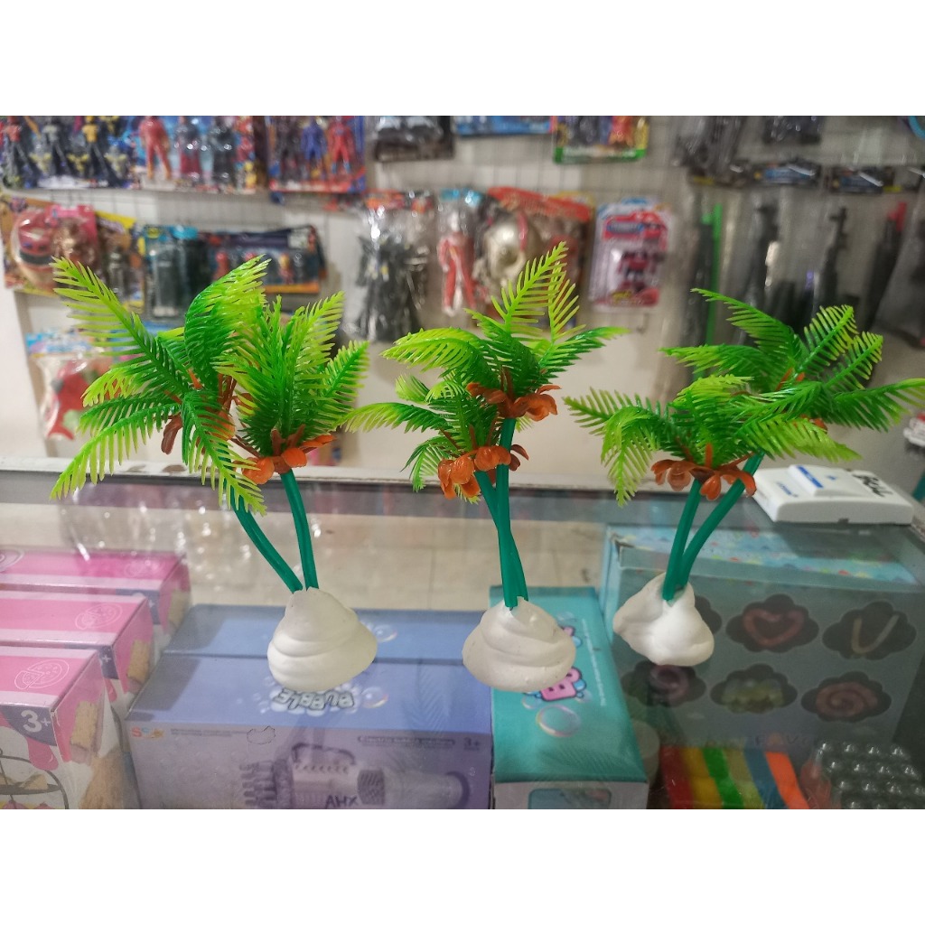 Tanaman Kelapa Plastik Hiasan Akuarium Ornamen Akuarium