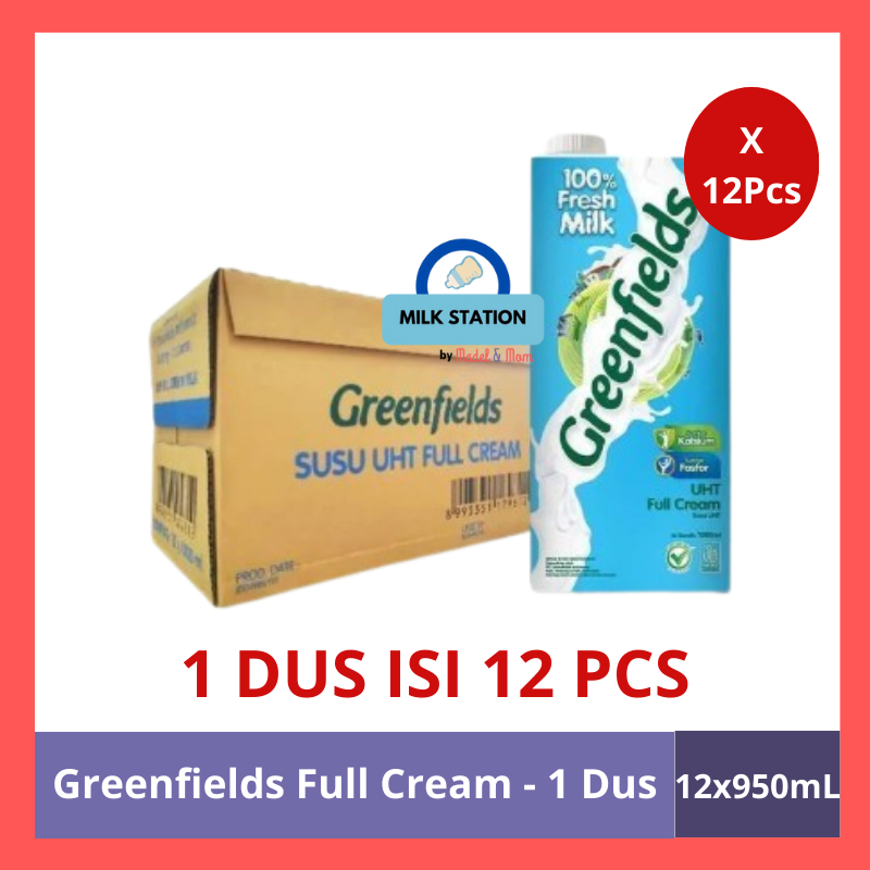 

Greenfields Susu UHT Full Cream 1 Dus isi 12 Pack X 950ml Susu Greenfield Full Cream Karton / Susu UHT Greenfield 1 Kardus