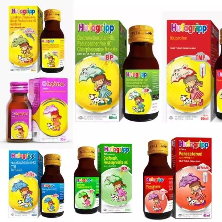 Hufagrip Syrup All Varian - Sirup Pilek Demam Batuk Anak