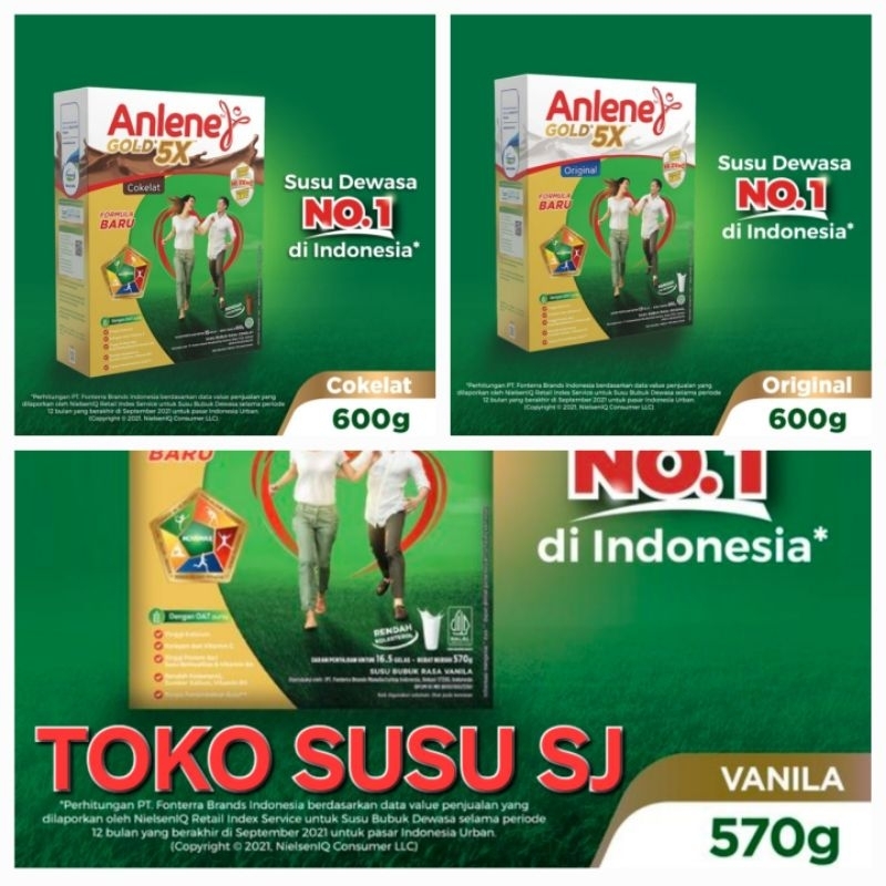 

ANLENE GOLD 5X PLUS 570 GR /600 GRAM VANILA COKLAT ORIGINAL PLAIN