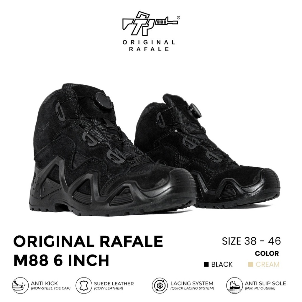 Tactical Rafale 6inch Sepatu Boots Tactical Pria Tali Putar Bahan Nylon Cordura dan Kulit Suede 6inc