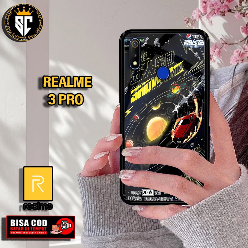 Hardcase 2d glosy dan softcase 2d glosy for realme 3 pro motif nasa/astronot ready all type smartpho