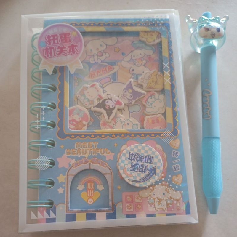 

buku gacha dan pena karakter kuromi warna biru