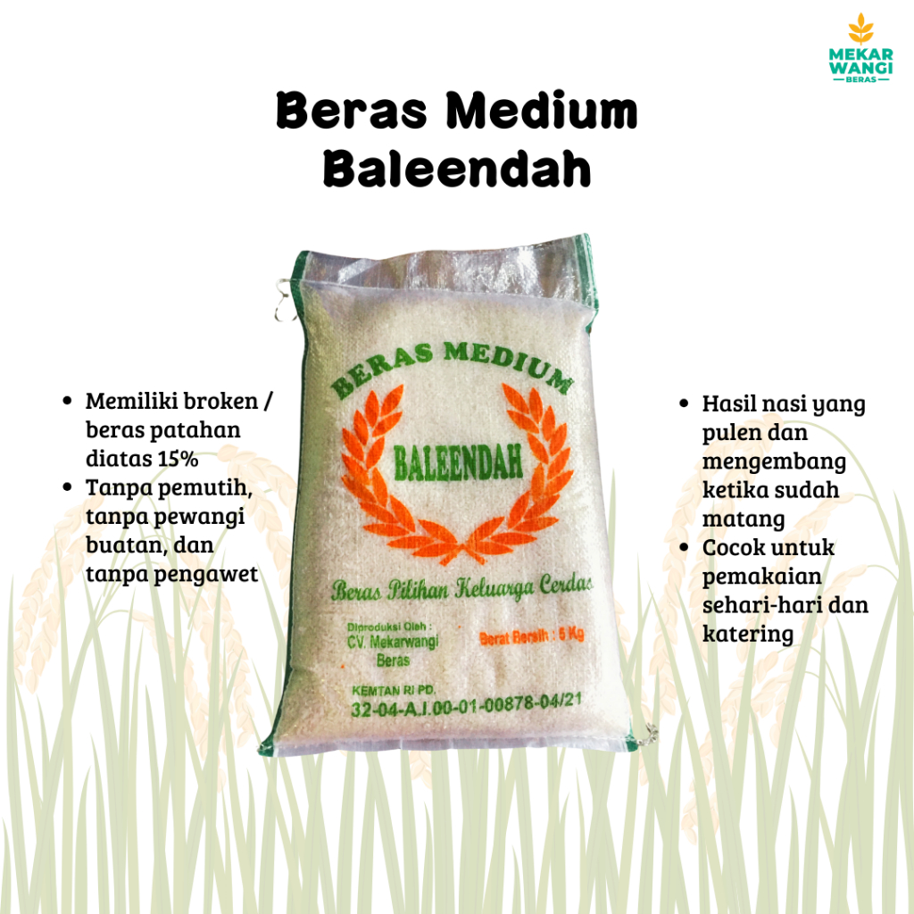 

aina BERAS MEDIUM BALEENDAH 5KG