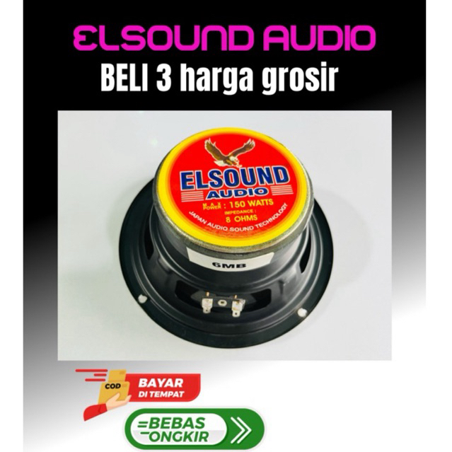Speaker Spiker Speker ELSOUND AUDIO 6MB 6,5” Inch Inchi 150 Watt Magnet Besar