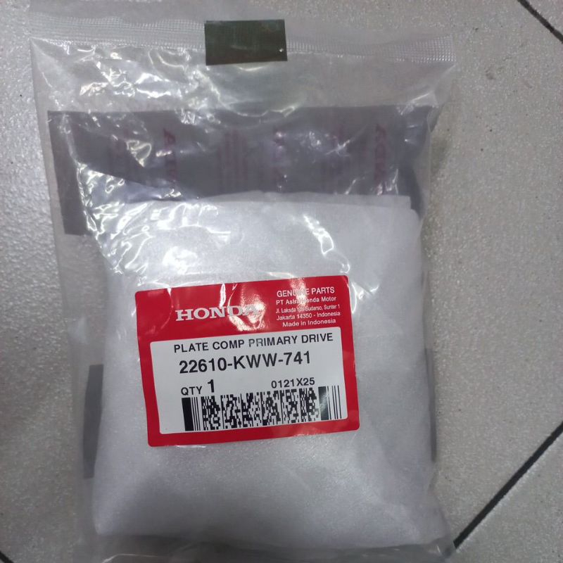 22610KWW741 – PLATE COMP PRIMARY DRIVE, DUDUKAN KAMPAS GANDA, KAKI DUDUKAN WEIGHT SET REVO ORI AHM