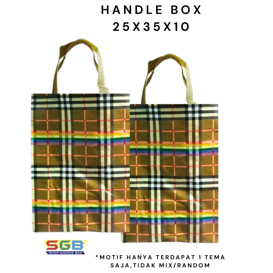 

RB 1 Lusin ( isi 12 pcs ) Tas Spunbond Laminasi 25X35X10 Lipat Samping & standing / Tas Serba Guna