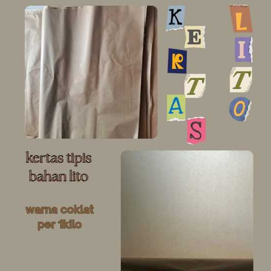 

kertas tipis bahan lito warna coklat harga per 1kg