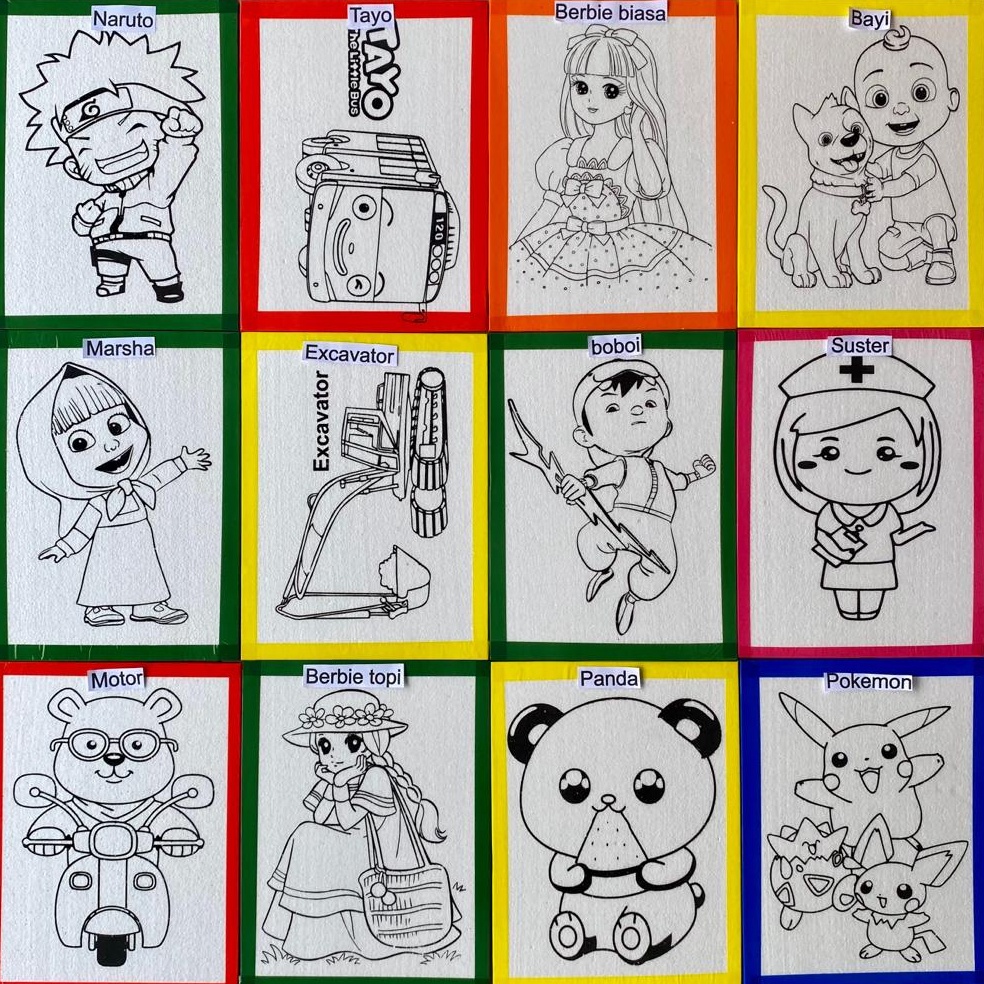 

KODE O16O Paket 2 Sterofoam lukis anak ukuran 3x4 termurah styrofoam mewarnai