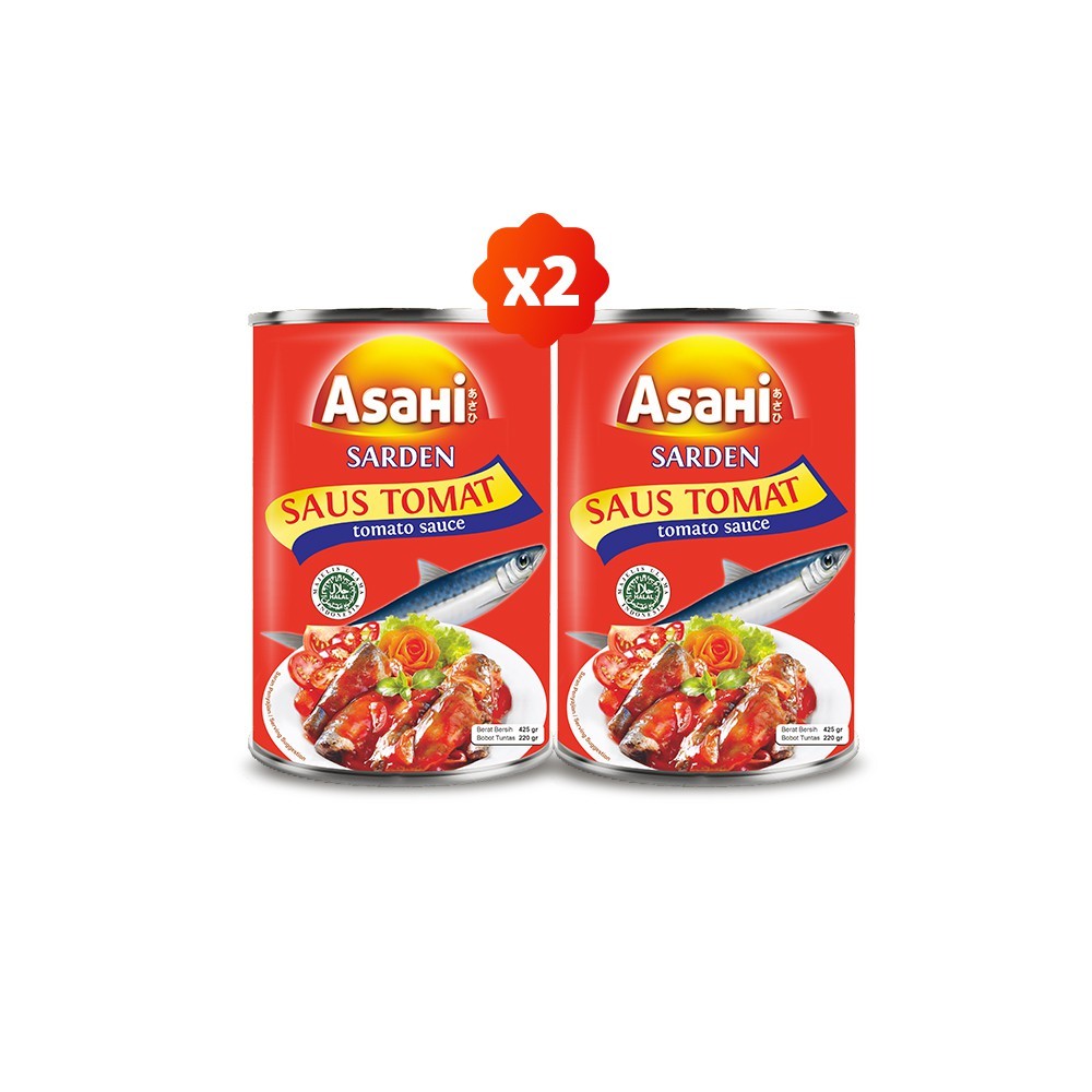 

ASAHI SARDEN SAUS TOMAT [ 2pcs x 155gr ] BONUS MASAKO