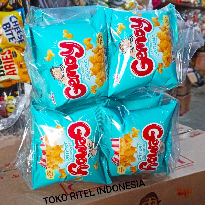 

Chiki GEMOY Berhadiah (1 Pack isi 10 pcs)/Snack GEMOY Jagung Berondong Berhadiah/Cemilan Jagung Rasa Keju Hadiah Kejutan