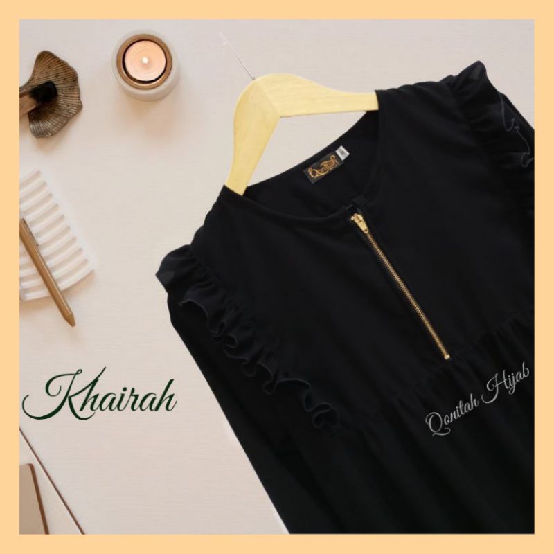 Gamis Khairah Jetblack Gamis Qonitah Hijab