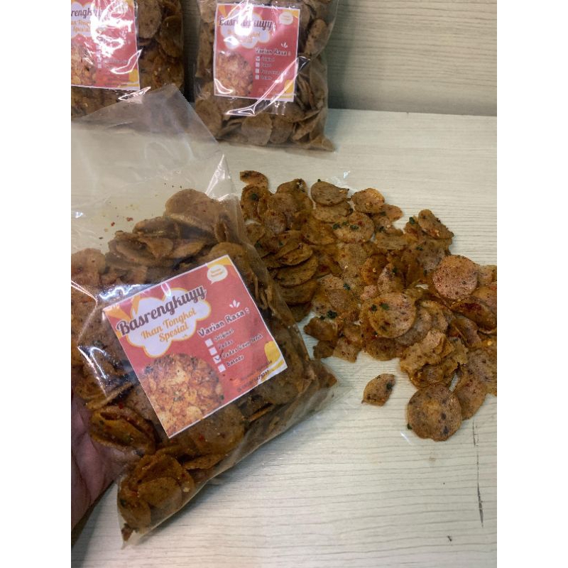 

Basreng Koin 250 gram /Basreng Ikan tongkol/Basreng Bulat/Basreng Pedas Daun Jeruk/Basreng Cikruh/Basreng renyah dan nikmat