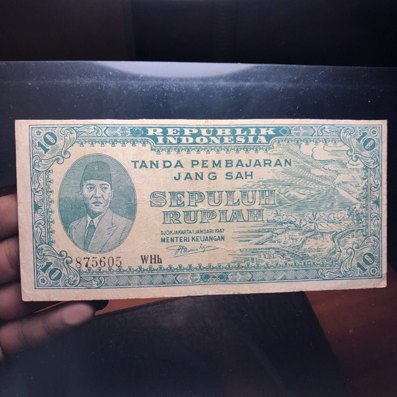Uang Kuno 10 Rupiah SERI ORI 1947 Asli