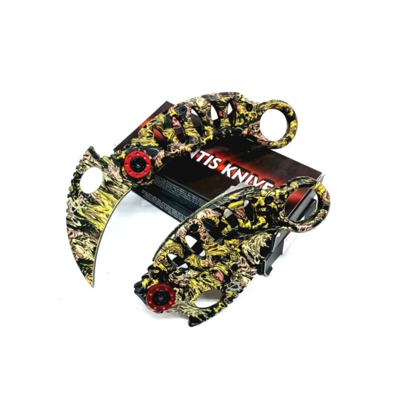 Karambit Lipat CK X51 P864 - Pisau Taktikal Lipat Camo Desain Unik