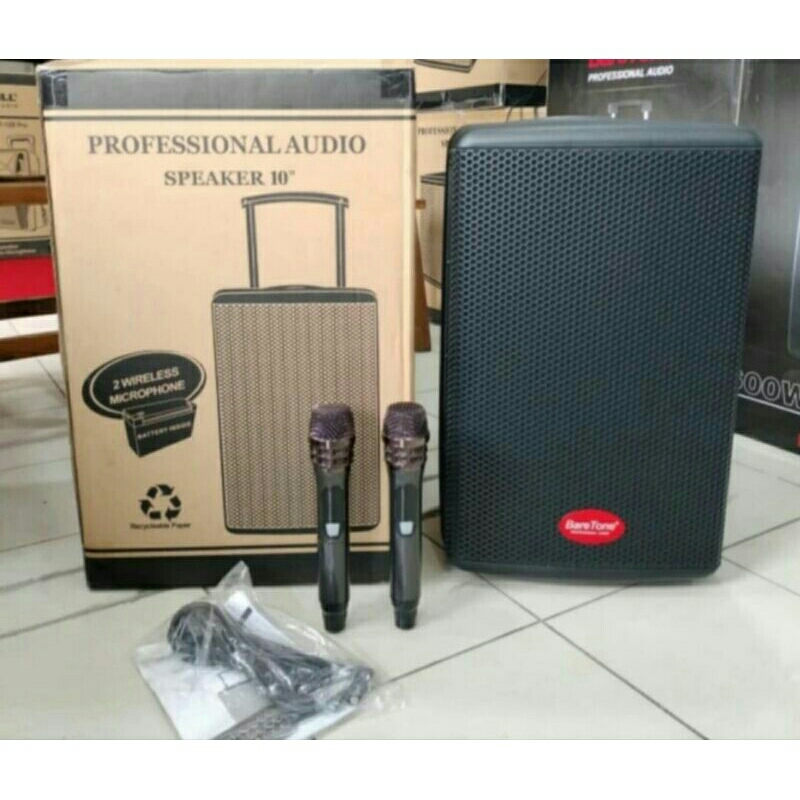 speker aktif doubel wofer 10" baretone 10 HE speker bluetooth karaoke sistem