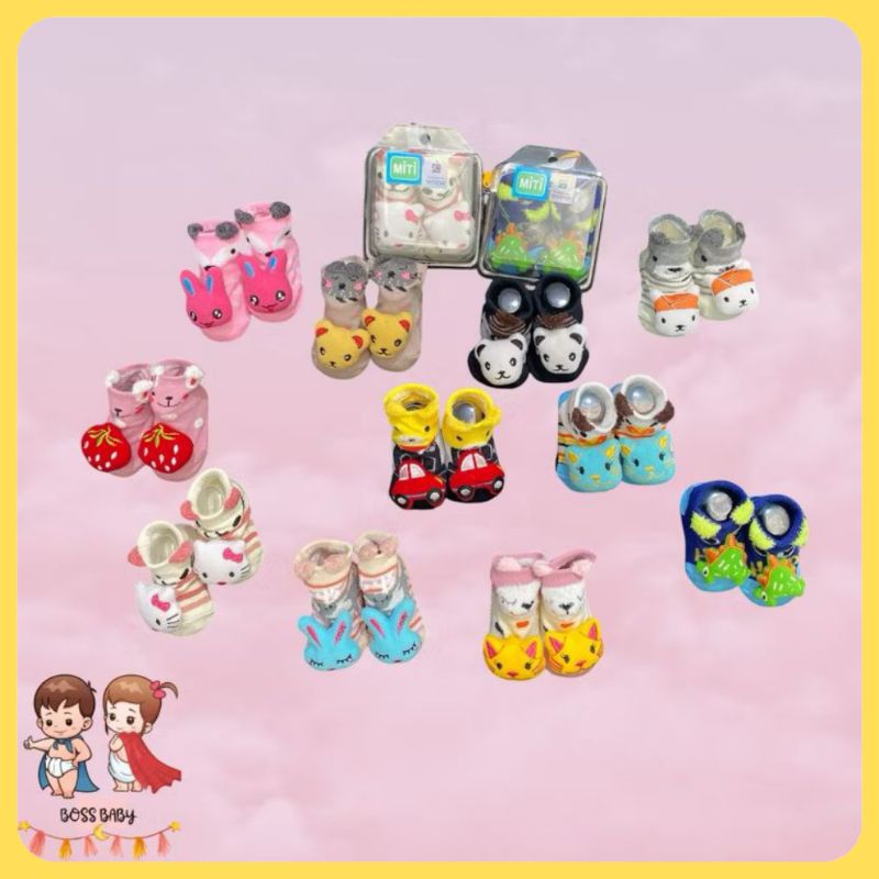 BOSS BABY - Kaos Kaki Miti AntiSlip Boneka Cowok Cewek Motif Random