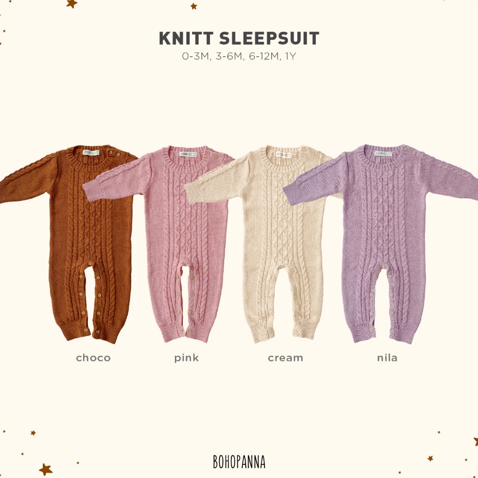 BOHOPANNA  KNIT SLEEPSUIT  Baju Tidur Anak KODE U4F2