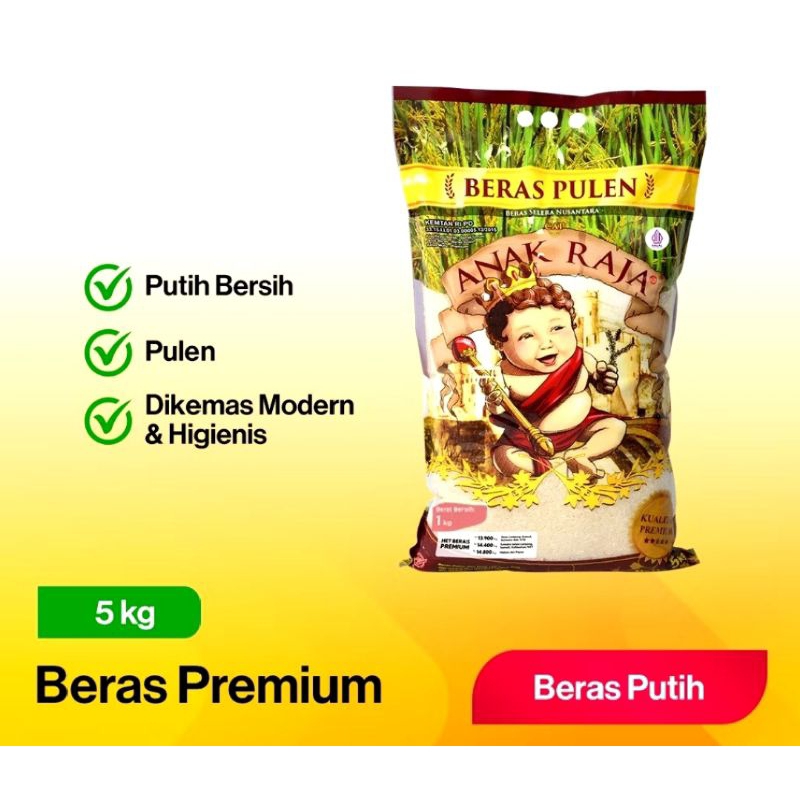 

Beras 5Kg x 2 Pcs Cap Anak Raja