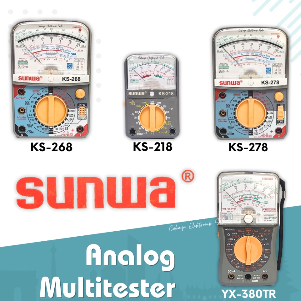 KODE C92U Multitester Multimeter Analog Sunwa KS 268 278 218 YX38TR YX38 TR Buzzer