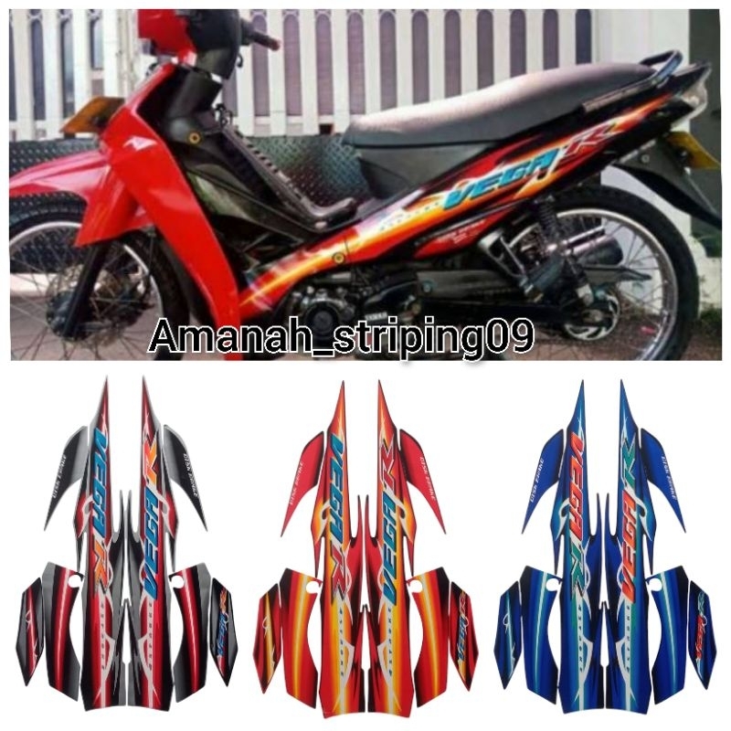 Set Stiker Striping Standart Motor Vega R New 2007 - Body Polet Vega R New 2007 Ful Set Body Terbaik
