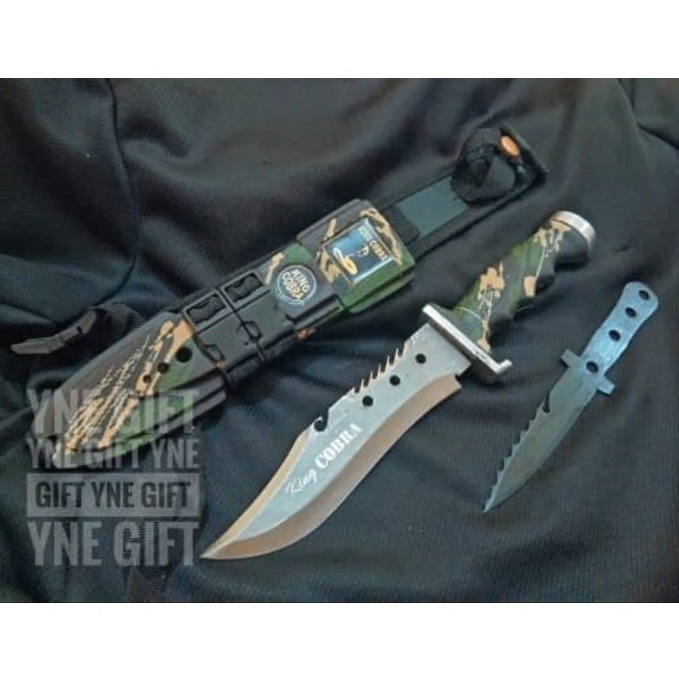 KODE P46U Pisau Sangkur Cobra Loreng Pisau Tentara Pisau Security Satpam