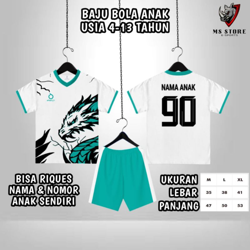 Jersey futsal anak laki-laki perempuan stelan baju bola futsal voly badminton anak bisa custom sablo
