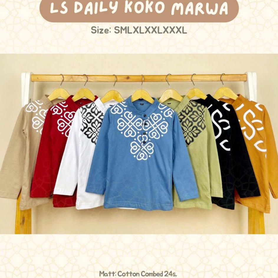 Atasan Koko Marwa  Baju Koko Lengan Panjang Anak 11T Pineapple Kids