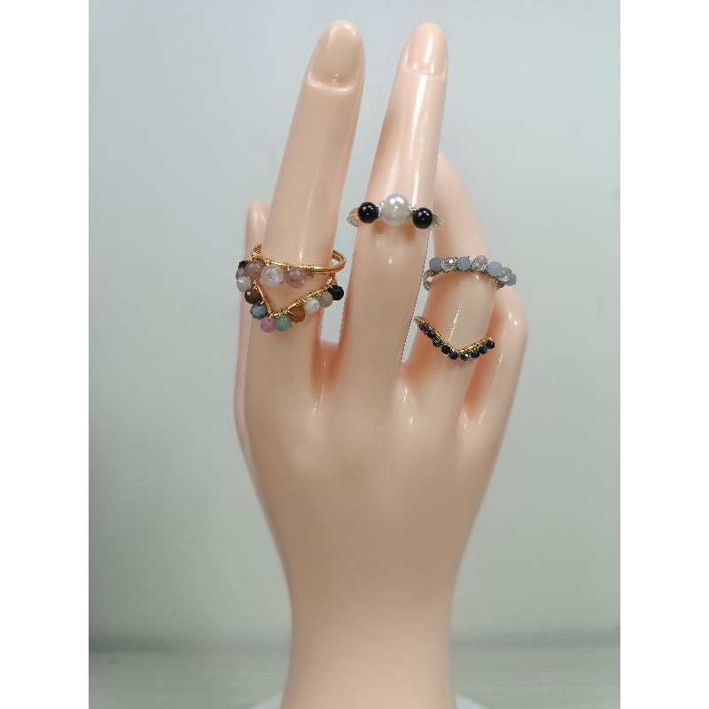 Cincin List Ring Batu Alam Bentuk Lurus dan V Fuji