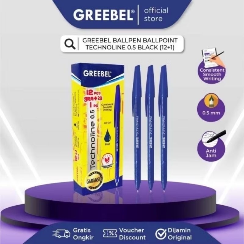 

Pulpen Greebel Tecnoline Hitam Biru 0.5mm (Harga 1 pcs)