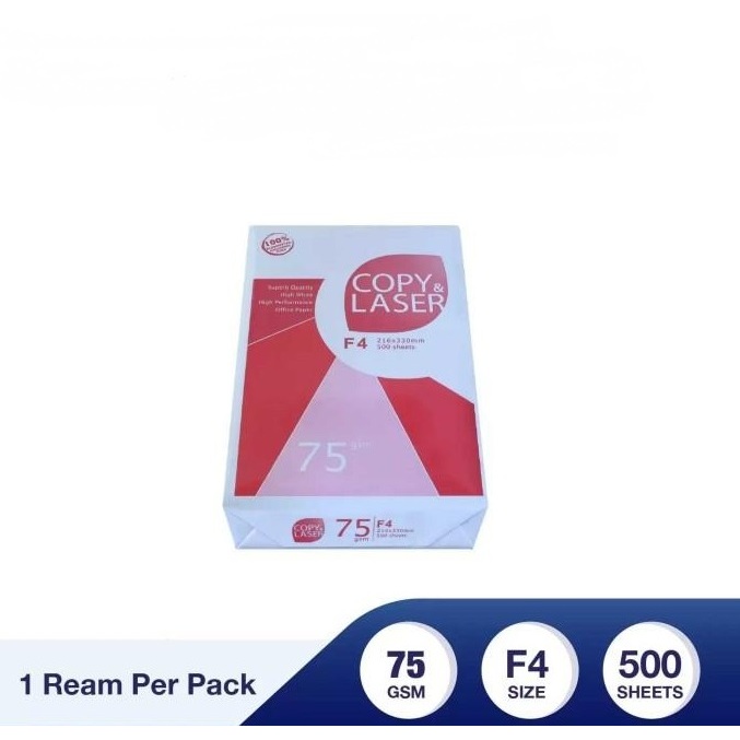 

Kertas HVS F4 75 gsm Copy & Laser (1 Rim = 500 lbr)