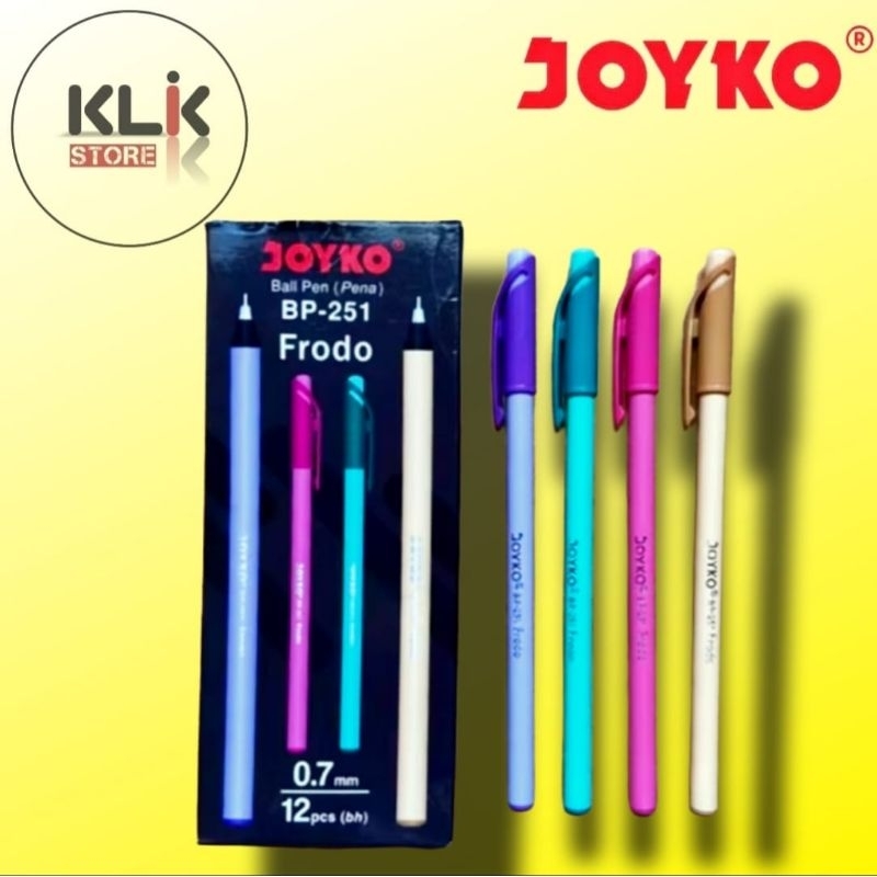 

(Pack / 12pcs) Pulpen Joyko Frodo BP-251 0.7mm / Pena Ballpoint Ball Pen Bolpen