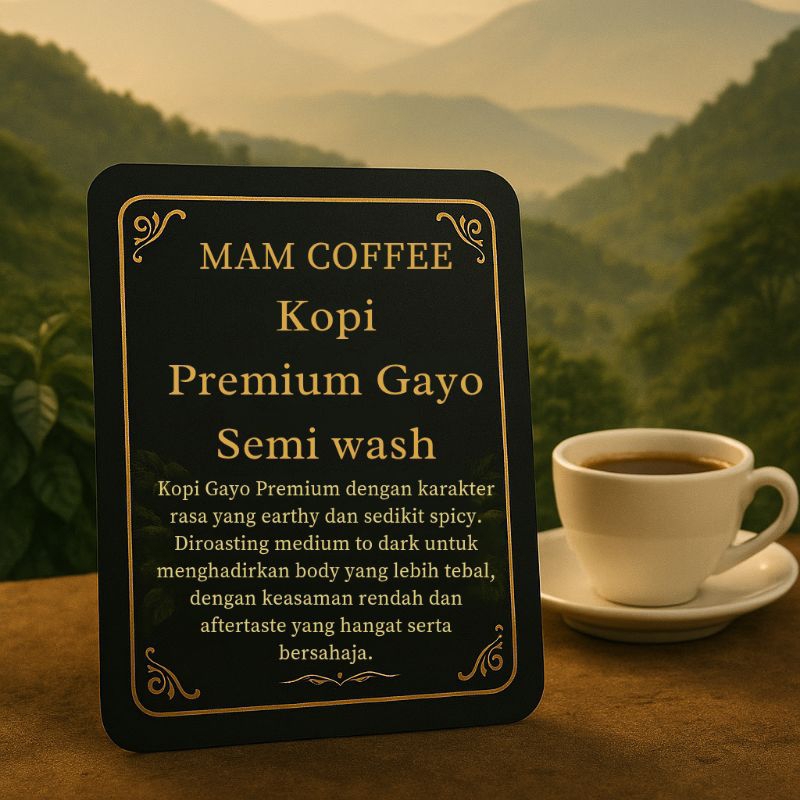 

Kopi Premium 100% Arabica Gayo, Medium to Dark Roasted